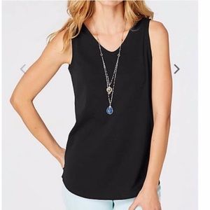 J Jill Pima sleeveless v-neck tank black